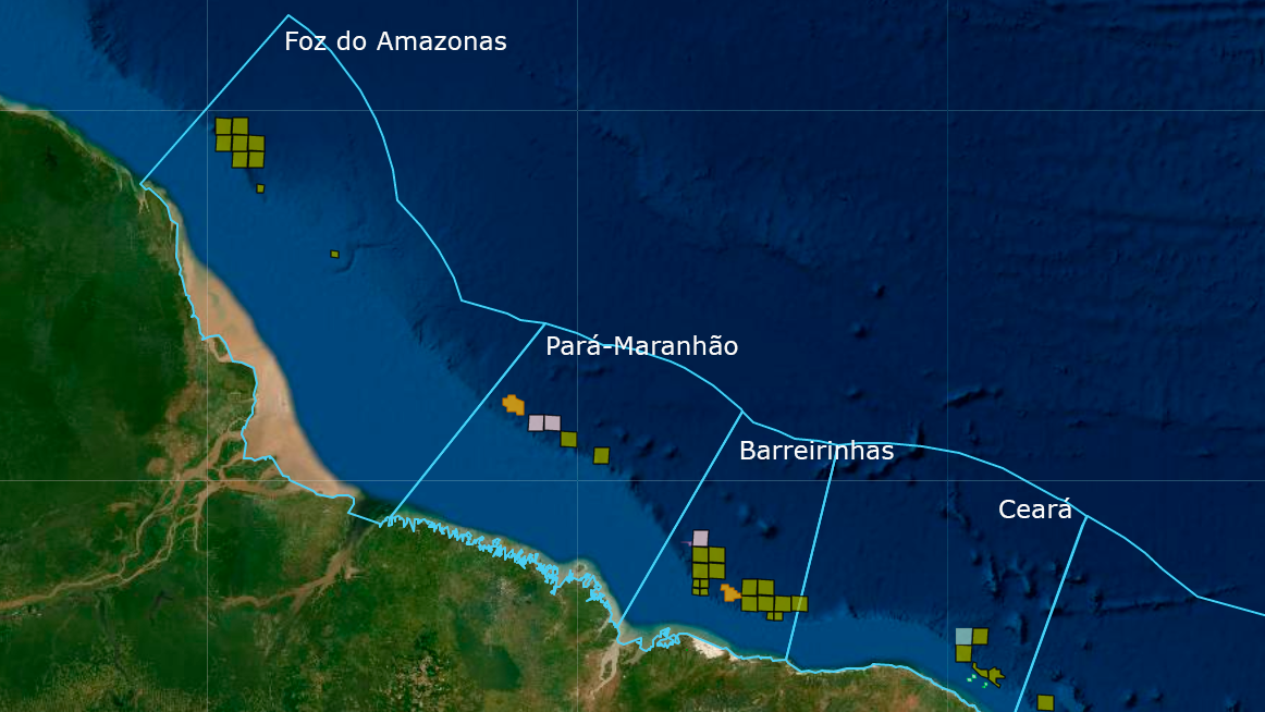 Blocos contratados na Margem Equatorial 