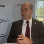 Roberto Ardenghy em entrevista ao est&uacute;dio eixos na CERAWeek 2026, evento da S&P Global em Houston, em 24 de mar&ccedil;o (Foto eixos)